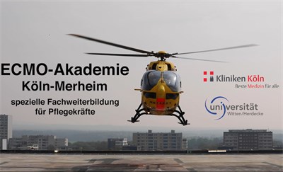 Landender Hubschrauber in Merheim. Screenshot Video