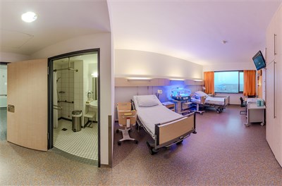 Zimmer auf der Wöcherinnenstation, Foto: Darius Misztal/Kliniken Köln