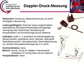 Folie mit Erläuterungen zur Doppler-Druck-Messung. Copyright: Dr. R. Horz